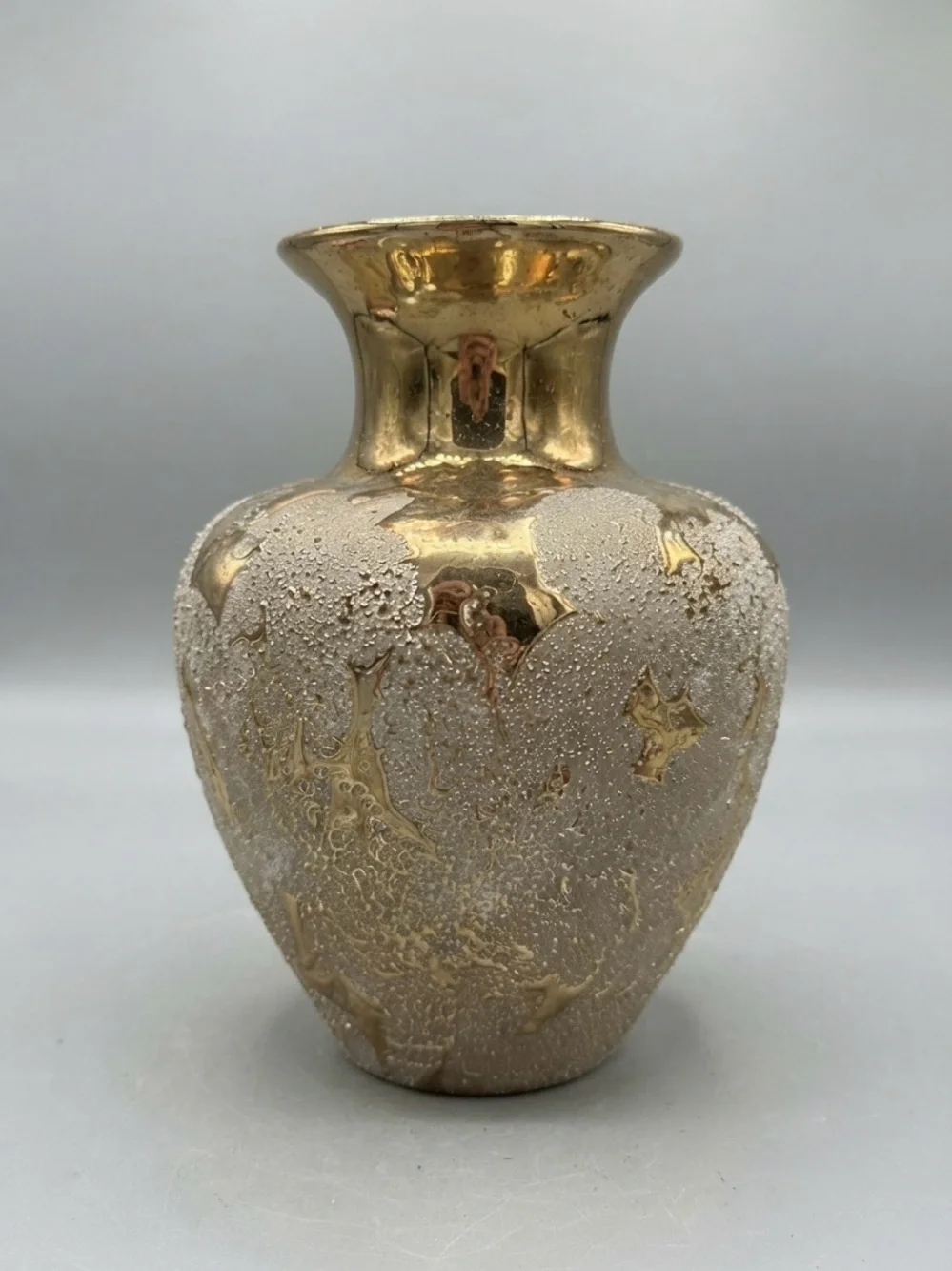 Luster Gold Textured Ceramic Vase - Home Accents